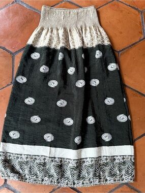 Anthropologie lapis Midi Maxi Artsy Skirt Tube Dress One Size Boho Party